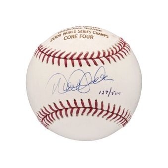 Derek Jeter Single-Signed Engraved Baseball LE 127/500 (Steiner)